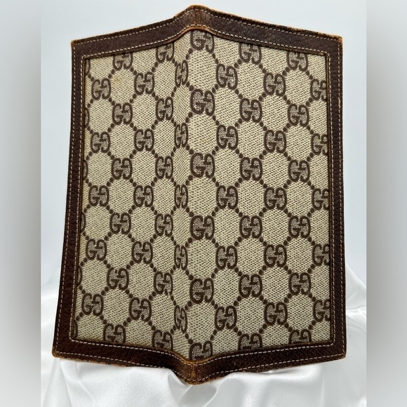 GUCCI GG Long Billfold Check Book Wallet Canvas and Leather - Picture 5 of 6